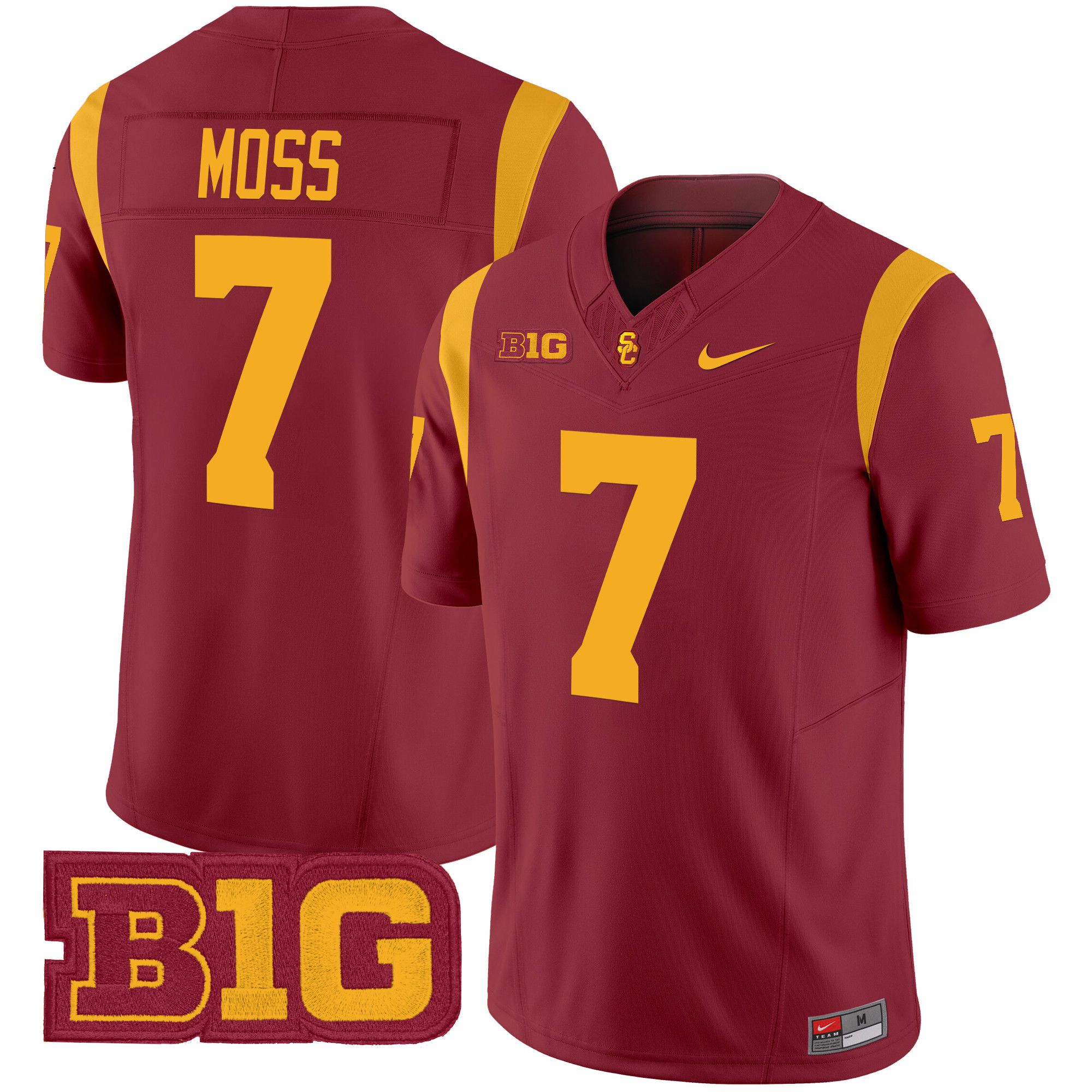 Men USC Trojans #7 Moss Red Nike 2024 Vapor Limited NCAA Jersey style 1->ncaa teams->NCAA Jersey